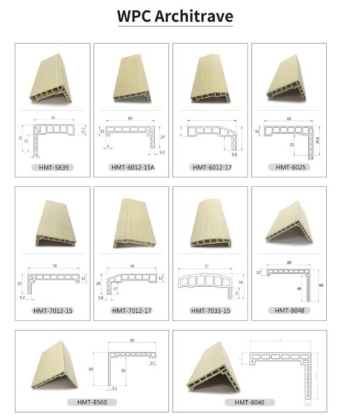 Wpc architrave composite architrave wpc door architrave for door frame